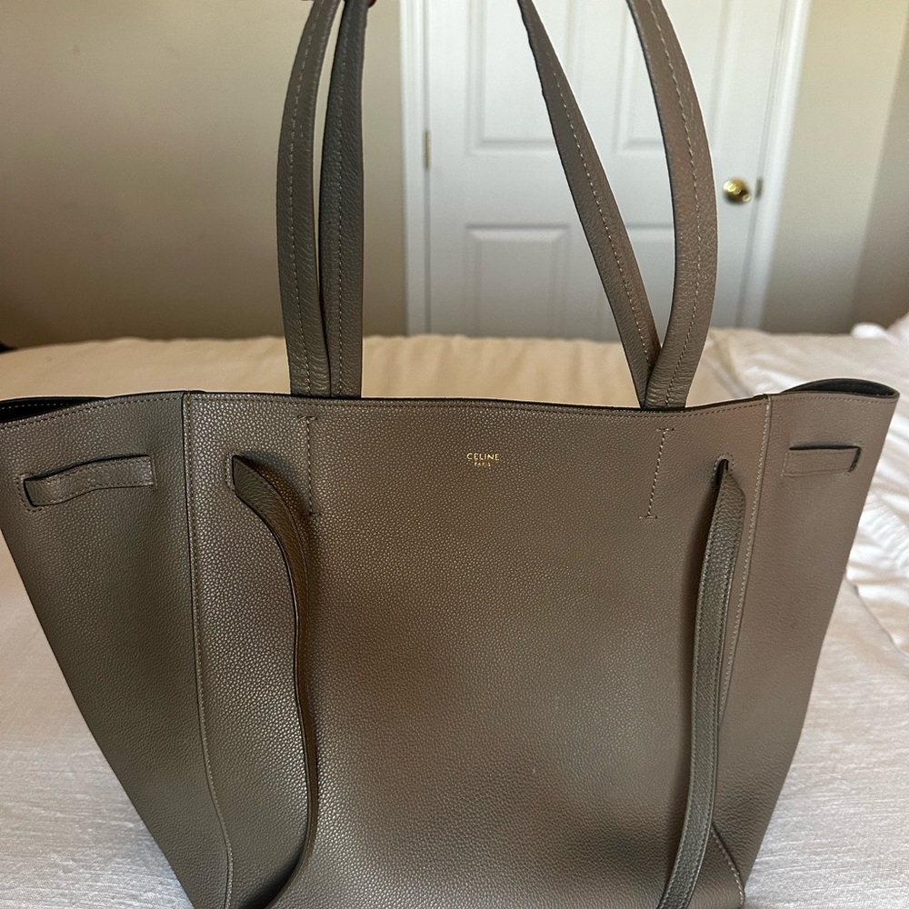 Celine Gray Leather Tote Bag